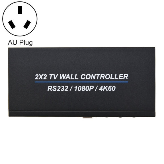 BT100 4K 60Hz 1080P 2 x 2 TV Wall Controller, Plug Type:AU Plug(Black)