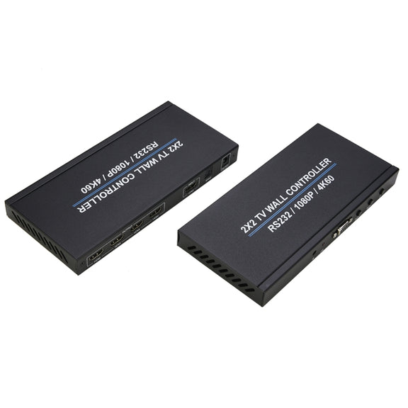 BT100 4K 60Hz 1080P 2 x 2 TV Wall Controller, Plug Type:AU Plug(Black)