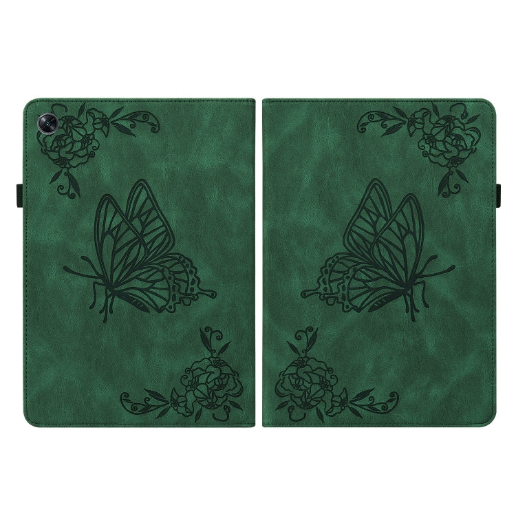 For OPPO Pad Air Butterfly Flower Embossed Leather Tablet Case(Green)