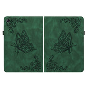 For OPPO Pad Air Butterfly Flower Embossed Leather Tablet Case(Green)
