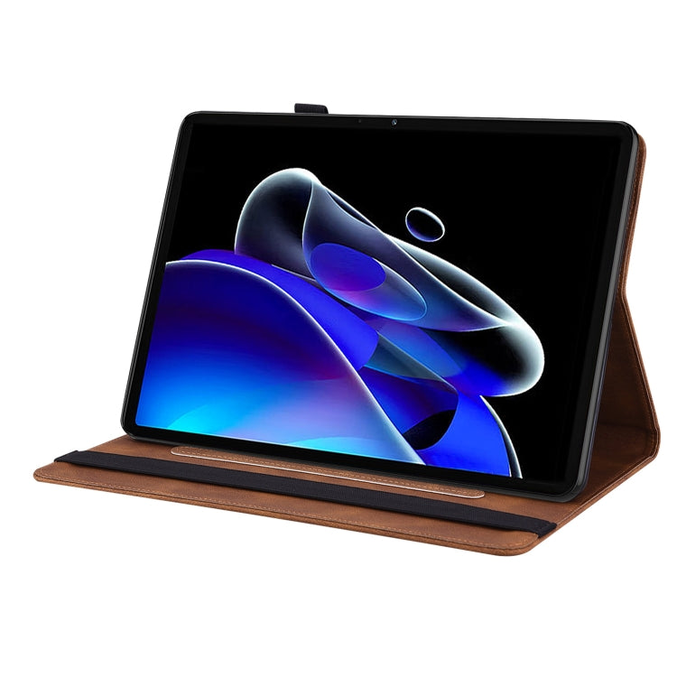 For Realme Pad X Butterfly Flower Embossed Leather Tablet Case(Brown)