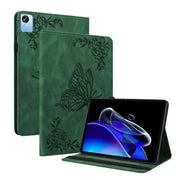 For Realme Pad X Butterfly Flower Embossed Leather Tablet Case(Green)