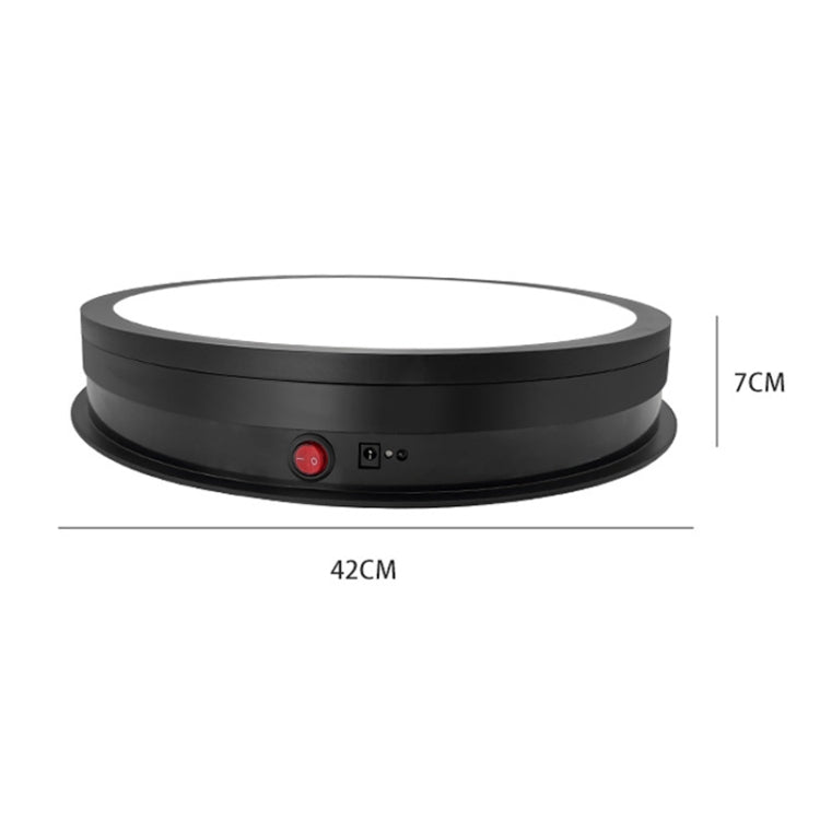 42cm LED Light Electric Rotating Display Stand Turntable, Power Plug:US Plug(Black)