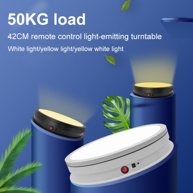 42cm LED Light Electric Rotating Display Stand Turntable, Power Plug:US Plug(White)