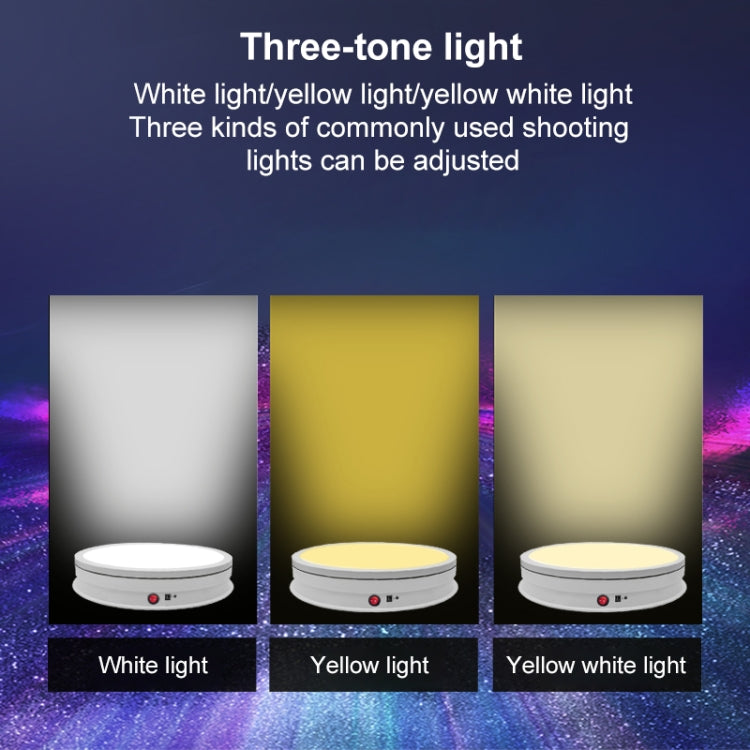 42cm LED Light Electric Rotating Display Stand Turntable, Power Plug:US Plug(White)