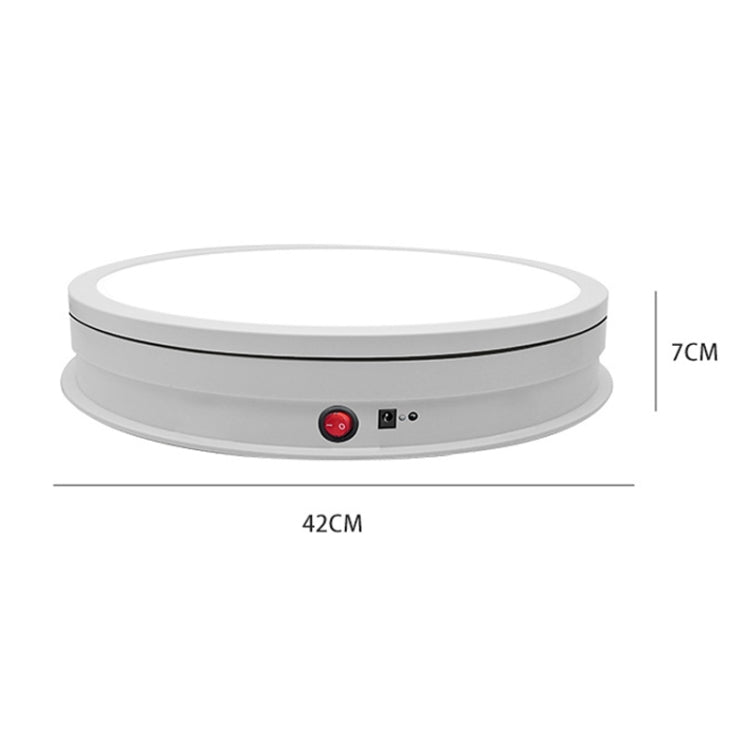 42cm LED Light Electric Rotating Display Stand Turntable, Power Plug:AU Plug(White)