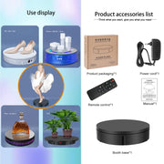 22cm Charging Rotating Display Stand Video Shooting Turntable, Load: 50kg, Power Plug:EU Plug(Black)