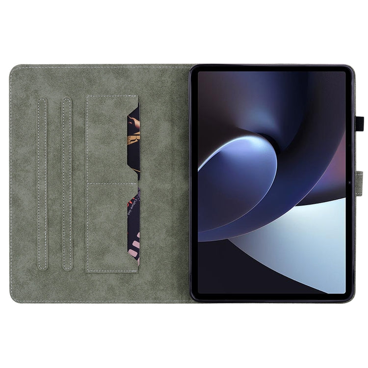 For OPPO Pad 11 Tiger Pattern PU Tablet Case(Grey)