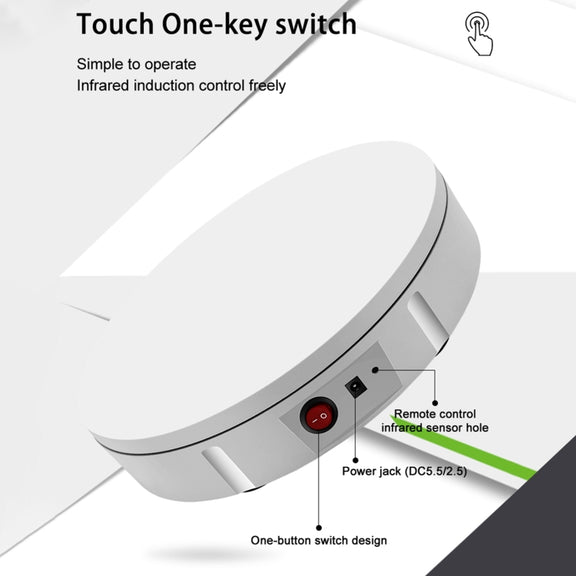 30cm Charging Rotating Display Stand Video Shooting Turntable, Load: 100kg, Power Plug:US Plug(White)
