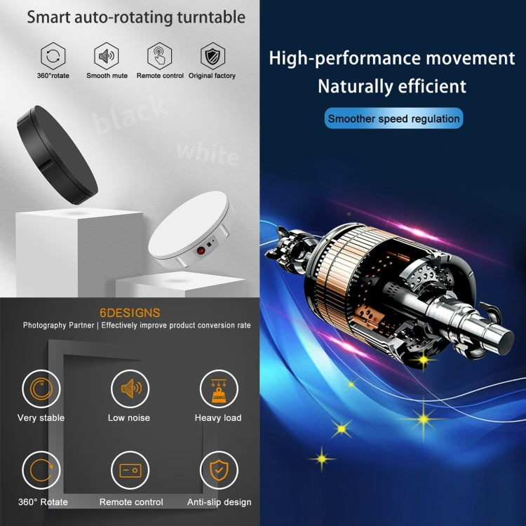 30cm Charging Rotating Display Stand Video Shooting Turntable, Load: 100kg, Power Plug:EU Plug(White)