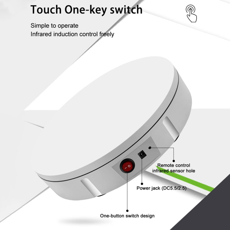 30cm Charging Rotating Display Stand Video Shooting Turntable, Load: 100kg, Power Plug:EU Plug(White)