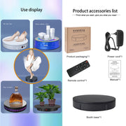 30cm Charging Rotating Display Stand Video Shooting Turntable, Load: 100kg, Power Plug:EU Plug(White)