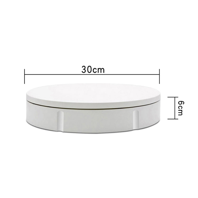30cm Charging Rotating Display Stand Video Shooting Turntable, Load: 100kg, Power Plug:UK Plug(White)
