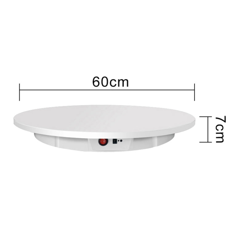 60cm Charging Rotating Display Stand Video Shooting Turntable, Load: 100kg, Power Plug:UK Plug(White)