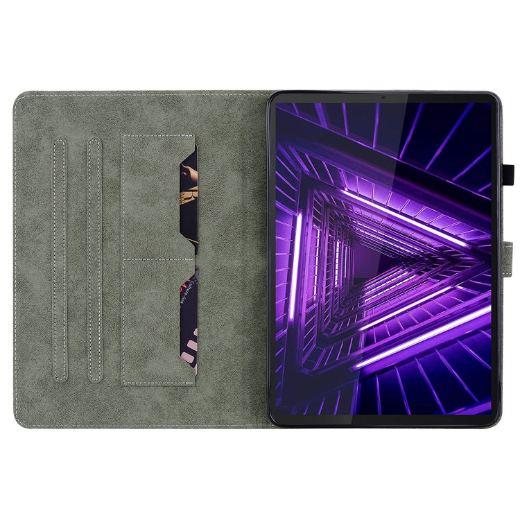 For Lenovo K10 Tiger Pattern PU Tablet Case(Black)