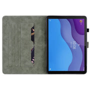 For Lenovo Tab M10 HD Gen 2 Tiger Pattern PU Tablet Case(Dark Green)