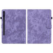 For Samsung Galaxy Tab S9 Tiger Pattern Flip Leather Tablet Case(Purple)