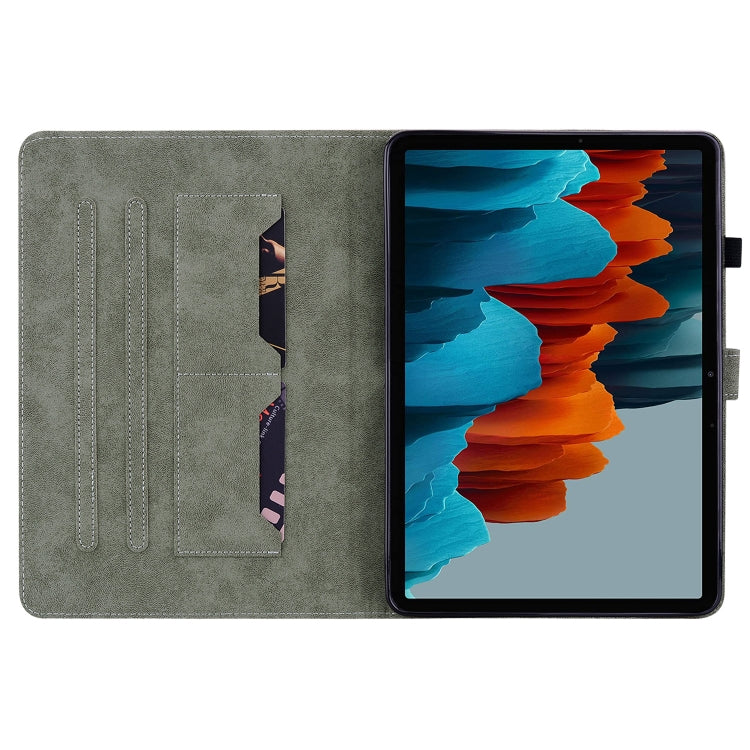 For Samsung Galaxy Tab S9 Tiger Pattern Flip Leather Tablet Case(Purple)