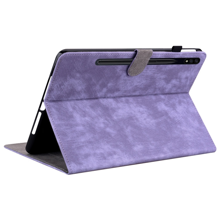 For Samsung Galaxy Tab S9 Tiger Pattern Flip Leather Tablet Case(Purple)