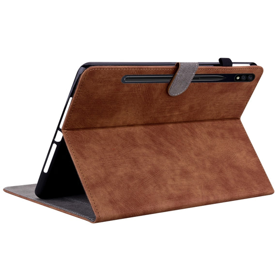 For Samsung Galaxy Tab S9 Tiger Pattern Flip Leather Tablet Case(Brown)