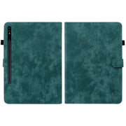 For Samsung Galaxy Tab S9 Tiger Pattern Flip Leather Tablet Case(Dark Green)