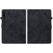 For Samsung Galaxy Tab S9 Tiger Pattern Flip Leather Tablet Case(Black)
