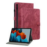 For Samsung Galaxy Tab S9+ Tiger Pattern Flip Leather Tablet Case(Red)