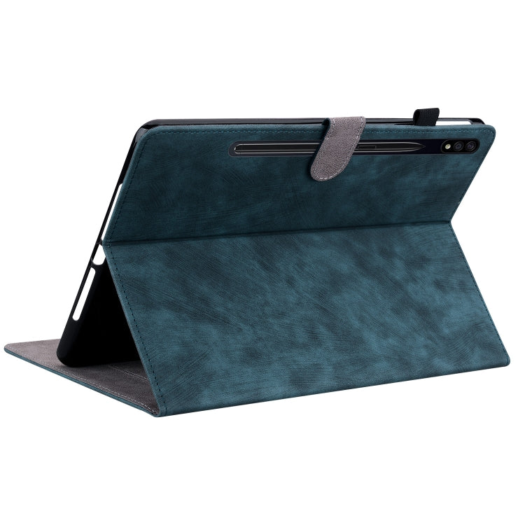 For Samsung Galaxy Tab S9+ Tiger Pattern Flip Leather Tablet Case(Dark Blue)