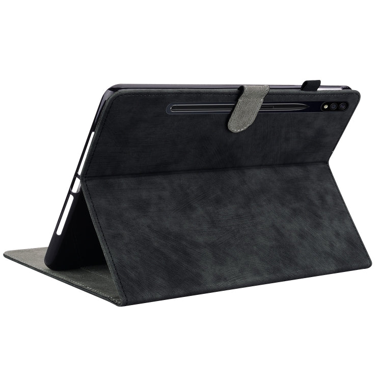 For Samsung Galaxy Tab S9+ Tiger Pattern Flip Leather Tablet Case(Black)