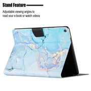 For Amazon Kindle HD 10 2015 Marble Pattern Smart Leather Tablet Case(Blue)