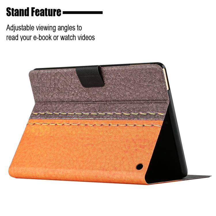 For Amazon Kindle Fire HD 8 2020 Stitching Solid Color Smart Leather Tablet Case(Orange)