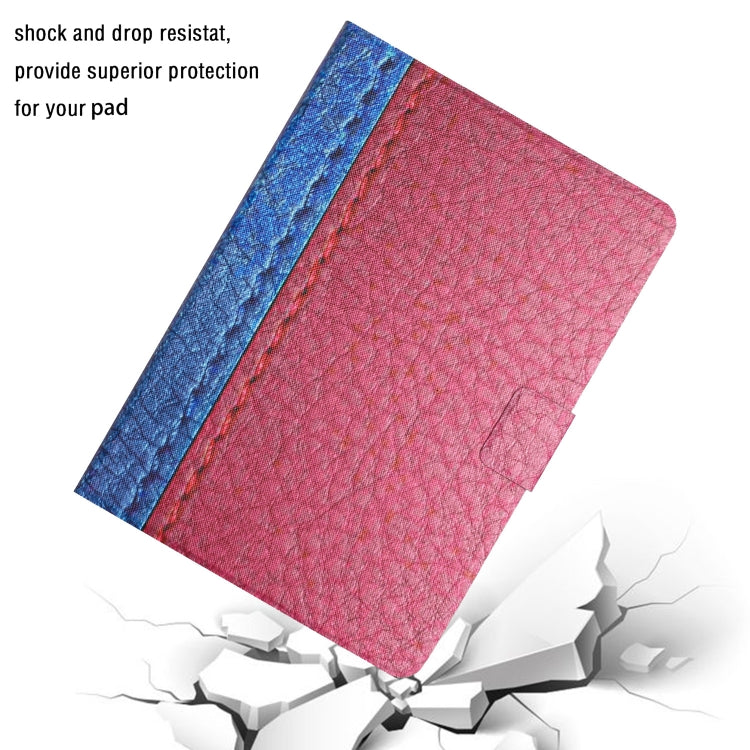 For Lenovo Tab M10 Plus Stitching Solid Color Smart Leather Tablet Case(Rose Red)