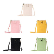 Stone Texture Card Holder Mobile Phone Zipper Bag with Long Strap(Green)