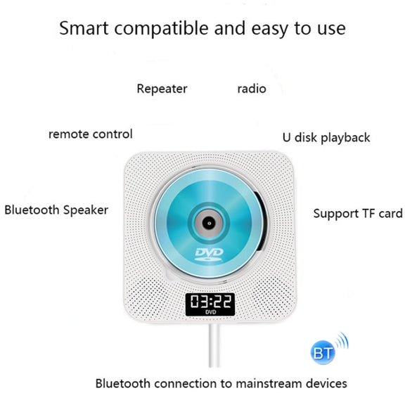 Kecag KC-608 Wall Mounted HD DVD Player Bluetooth CD Player(Blue)