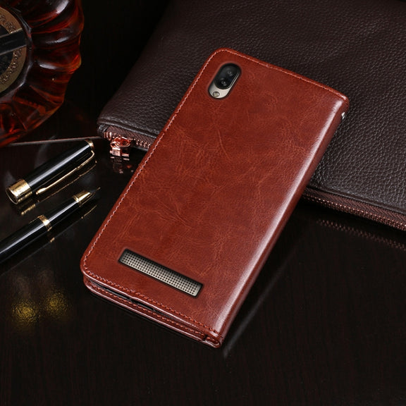 For Doogee X90 idewei Crazy Horse Texture Horizontal Flip Leather Case with Holder & Card Slots & Wallet(Black)