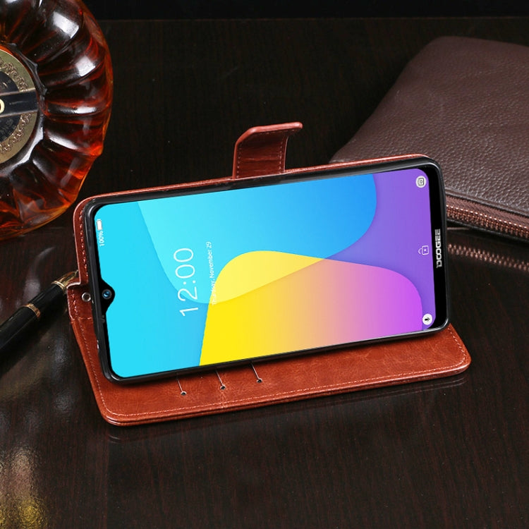 For Doogee X90 idewei Crazy Horse Texture Horizontal Flip Leather Case with Holder & Card Slots & Wallet(Yellow)