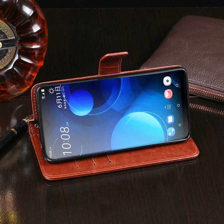 For HTC Desire 19+ idewei Crazy Horse Texture Horizontal Flip Leather Case with Holder & Card Slots & Wallet(Red)