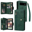 For Google Pixel 6a Rivet Buckle 9 Cards Three Fold Leather Phone Case(Green) - free shipping - PMC TechLife - Order now!
