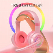 Y20 LED Bass Stereo PC Wired Gaming Headset with Microphone(Pink)