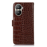 For Honor X40i Crocodile Top Layer Cowhide Leather Phone Case(Brown)
