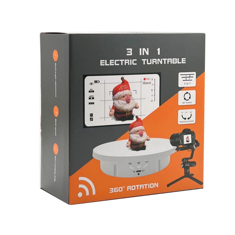 3 in 1 Remote Electric Rotating Display Stand Turntable(White)