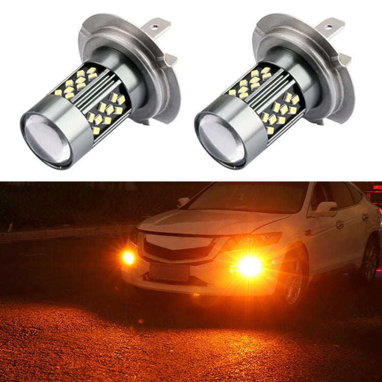 1 Pair H7 12V 7W Strobe Car LED Fog Light(Orange Light)