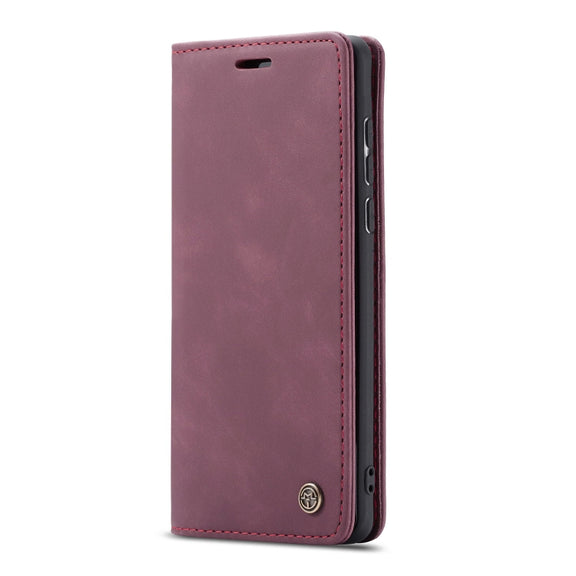For Huawei P40 CaseMe-013 Multifunctional Horizontal Flip Leather Case with Card Slot & Holder & Wallet(Wine Red)