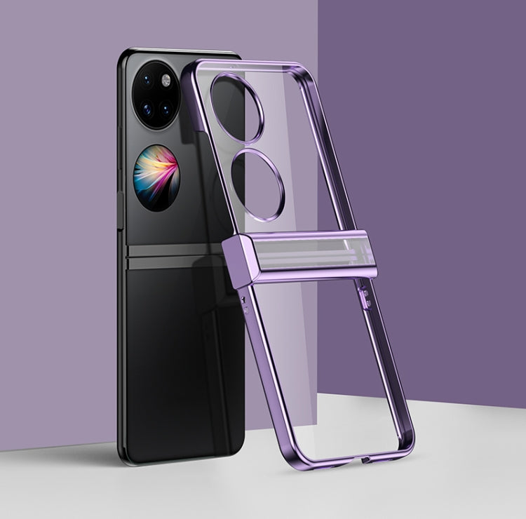 For Huawei P50 Pocket Electroplating PC Full Coverage Shockproof Phone Case(Purple)