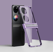 For Huawei P50 Pocket Electroplating PC Full Coverage Shockproof Phone Case(Purple)
