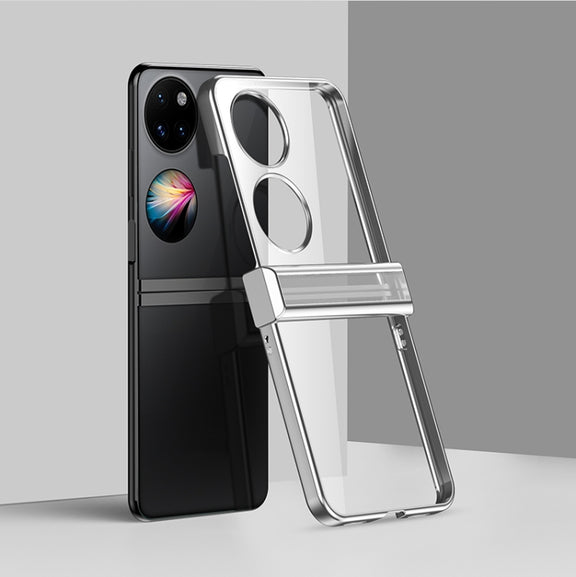 For Huawei P50 Pocket Electroplating PC Full Coverage Shockproof Phone Case(Silver)