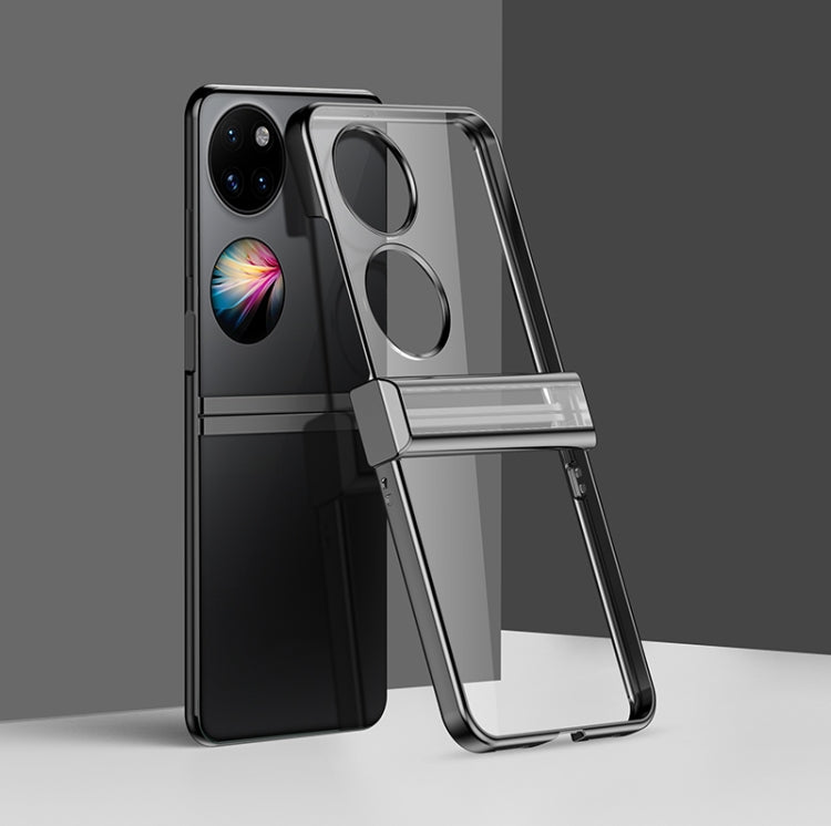 For Huawei P50 Pocket Electroplating PC Full Coverage Shockproof Phone Case(Black)