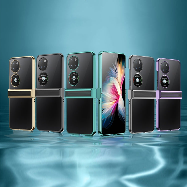 For Huawei P50 Pocket Electroplating PC Full Coverage Shockproof Phone Case(Black)