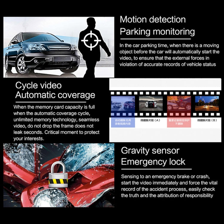 2K Dual Camera HD Night Vision WiFi Car Dash Cam Driving Recorder
