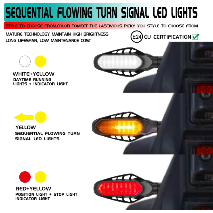 4 PCS Modified Motorcycle 16LEDs Brake Turn Tail Light, Smoked Shell(Red Light + Yellow Light)